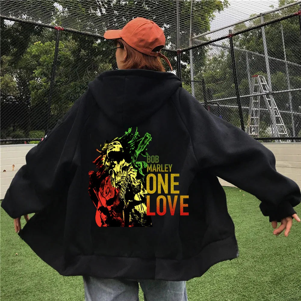 - Car dog seat belt Bob Marley Tour 2024 Zipper Hoodie Harajuku Pullover Tops