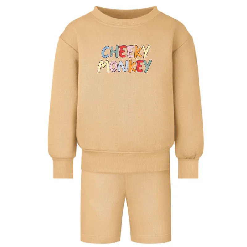 - Car dog seat belt Cheeky Monkey Oversized Kids Sweatshirt & Short Set