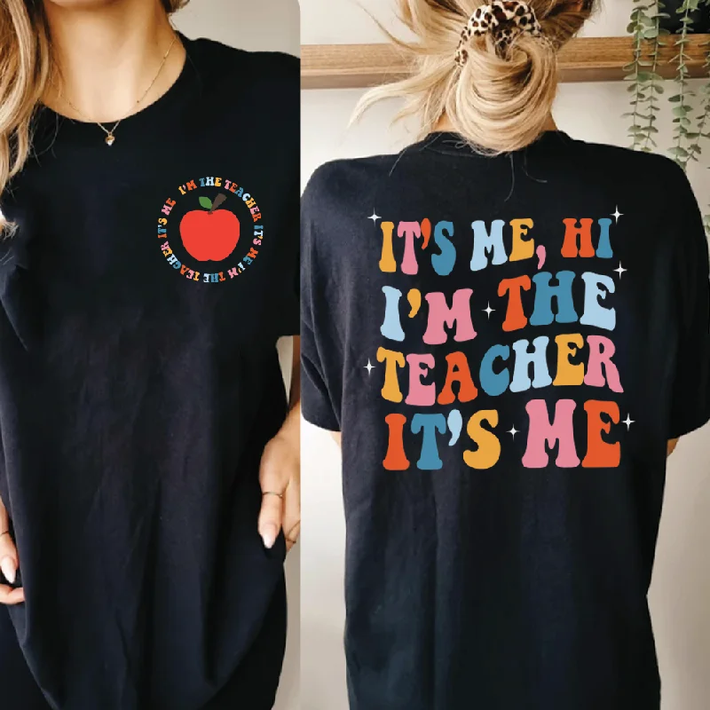 - Automatic temperature adjustment cat bed I'm The Teacher Hi Front & Back Graphic T-shirt - Automatic temperature adjustment cat bed I'm The Teacher Hi Front & Back Graphic T-shirt