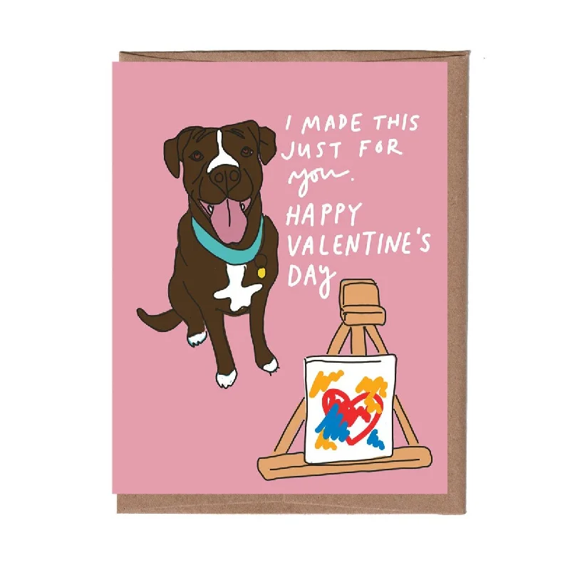 - Winter warm clothes for short-haired dogs Dog Art Valentine Card