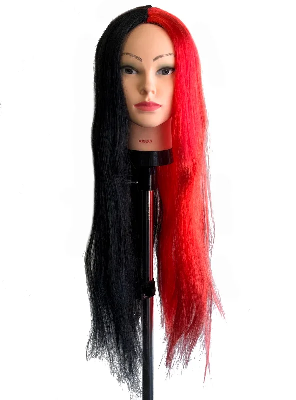 - Car dog seat belt Extra Long Half Black and Red Women's Costume Wig