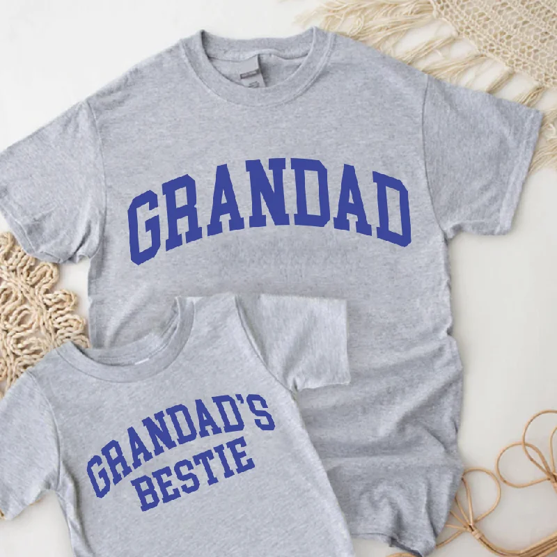  -Non-contact cat thermometer Grandad & Grandad's Bestie College Matching Grey/Blue T-shirts