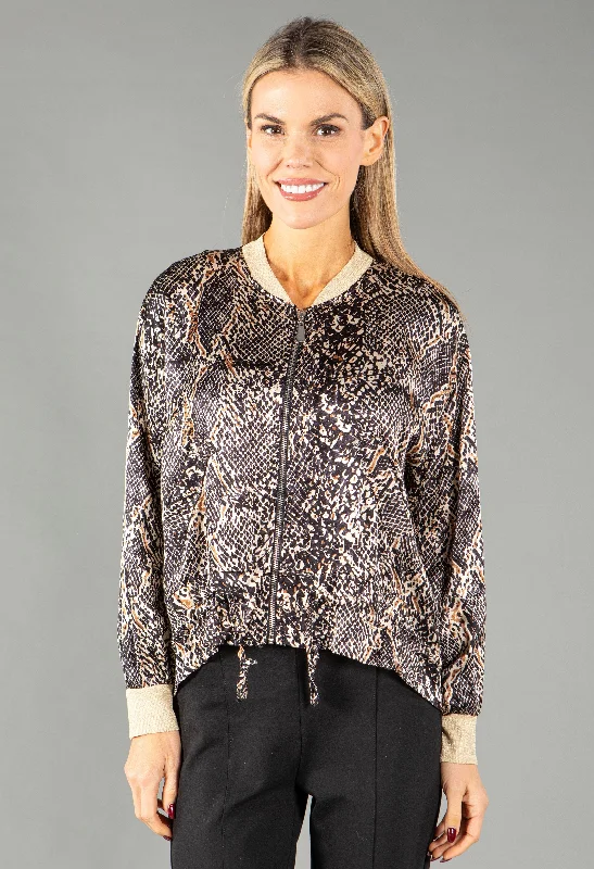 - Air box TSA certified check-in Snake Print Satin Jacket