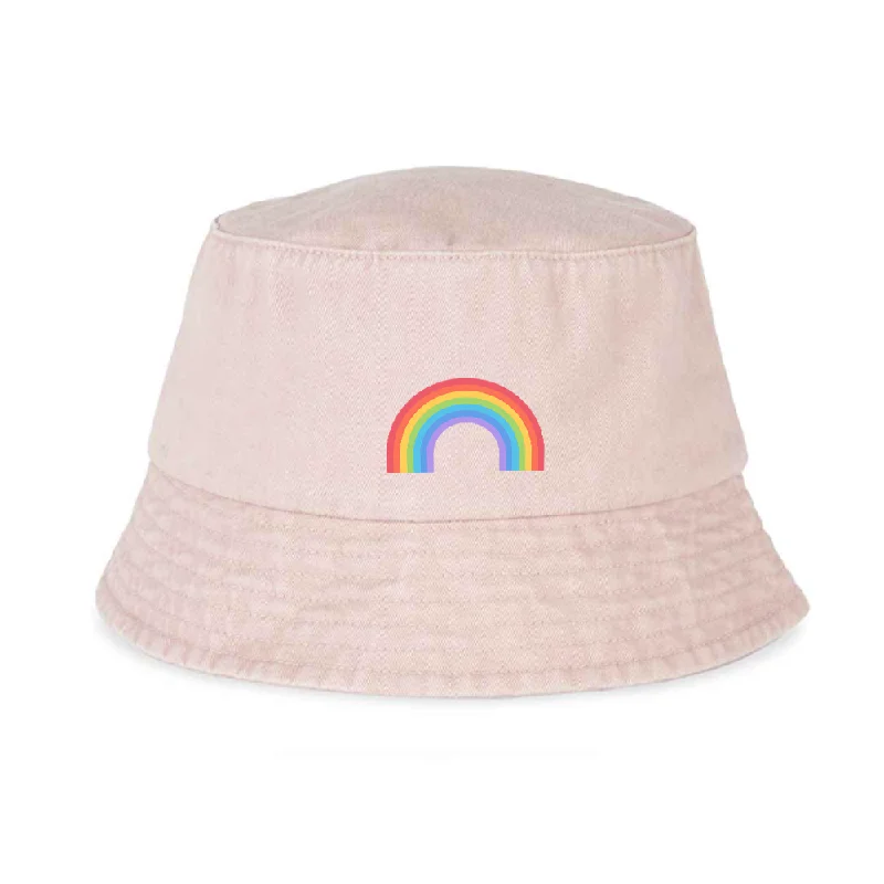  Pride Rainbow Logo Faded Bucket Hats