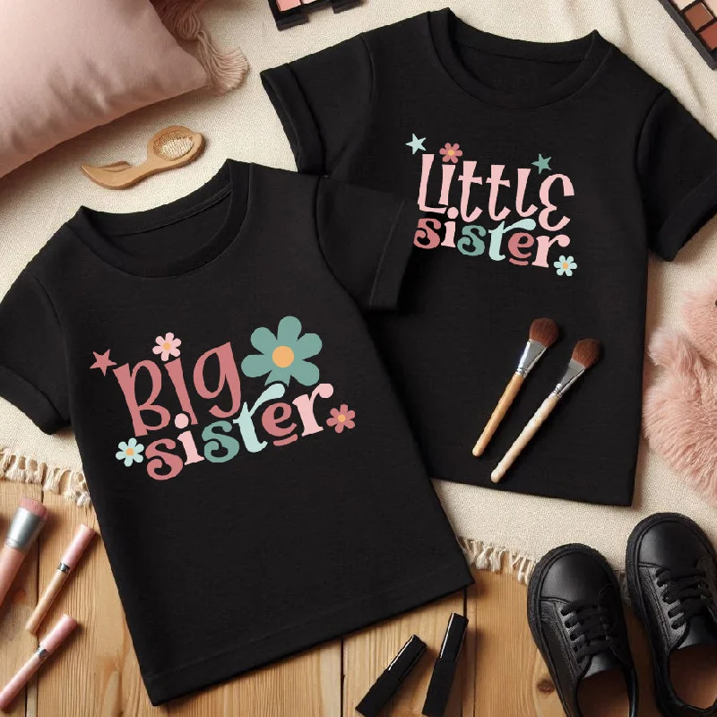 - Hamster silent running wheel to prevent chewing Flower Power Sister Matching Black T-Shirts - Hamster silent running wheel to prevent chewing Flower Power Sister Matching Black T-Shirts
