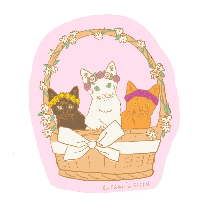 - Chinchilla cooling ice nest ceramic plate Kitten Basket Sticker
