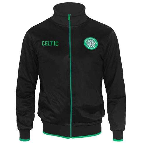  Official Celtic FC Mens Track Jacket - Black