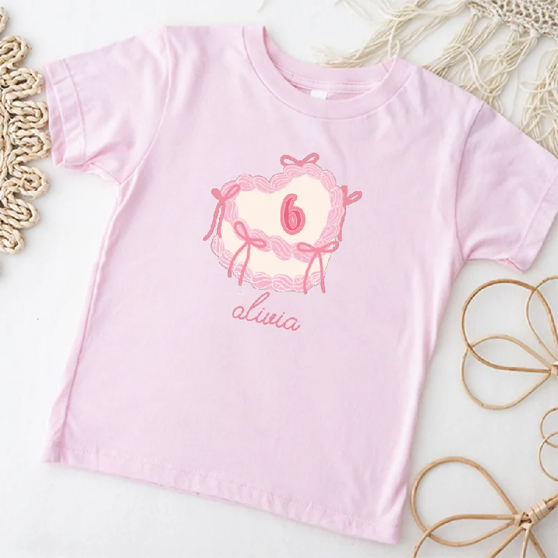 Personalised Coquette Birthday Cake Kids T-shirt