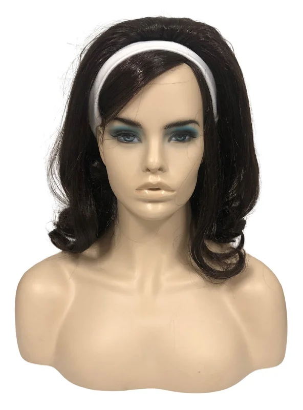 -Anti-scratch scratching board AND cat bed in one 1960s Womens Dark Brown Flip Costume Wig with Headband -Anti-scratch scratching board AND cat bed in one 1960s Womens Dark Brown Flip Costume Wig with Headband