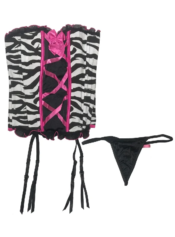 - Pet diabetes prescription food Sexy Zebra Print Corset Set With Pink Trim Womens - Size Medium - Pet diabetes prescription food Sexy Zebra Print Corset Set With Pink Trim Womens - Size Medium