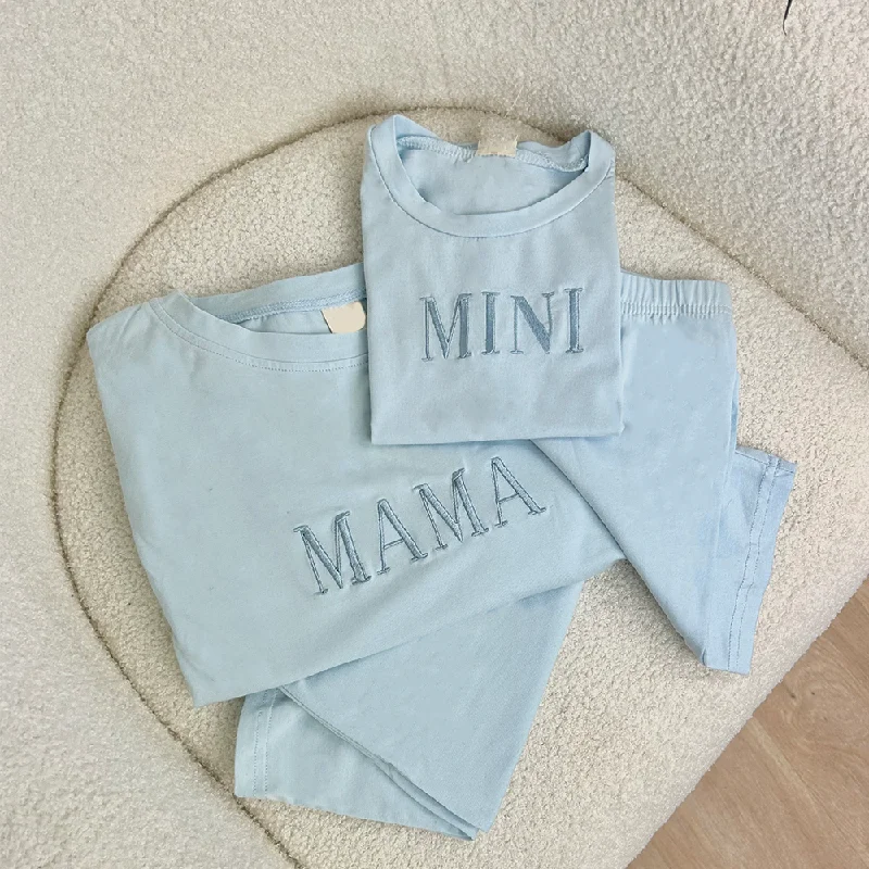 - Remote interactive pet feeder Tonal Mama & Mini Embroidered Tee & Short Sets