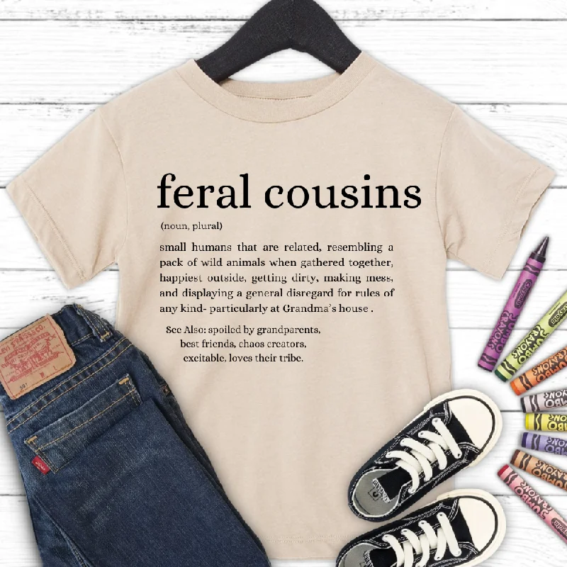  -Anti-scratch scratching board AND cat bed in one Feral Cousins Definition Kids Tee