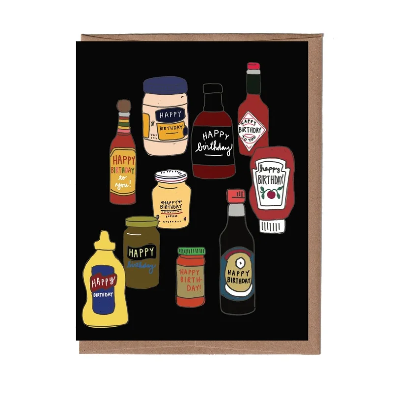 - Foldable and portable cat bag Condiments Birthday Card