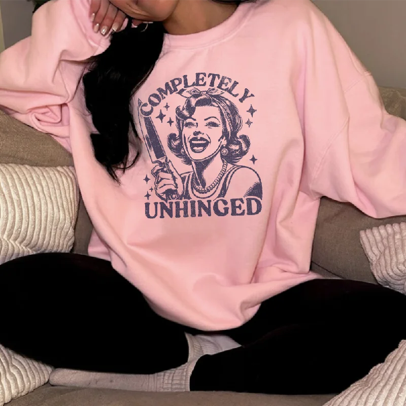 - Pet water dispenser UV sterilization version Completely Unhinged Distressed Sweatshirt - Pet water dispenser UV sterilization version Completely Unhinged Distressed Sweatshirt