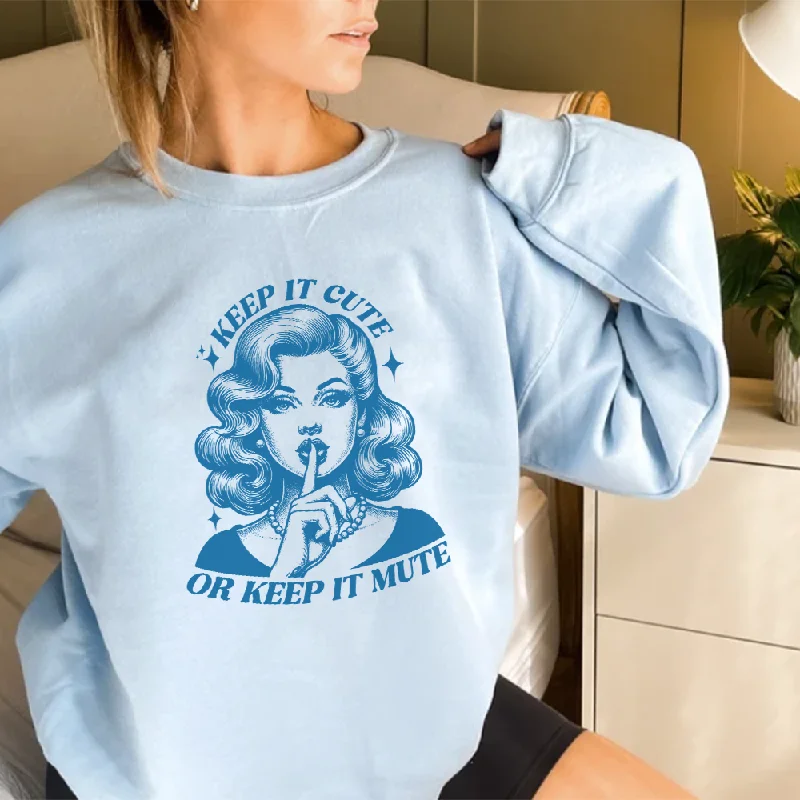  Keep It Cute Retro Graphic Sweatshirt
