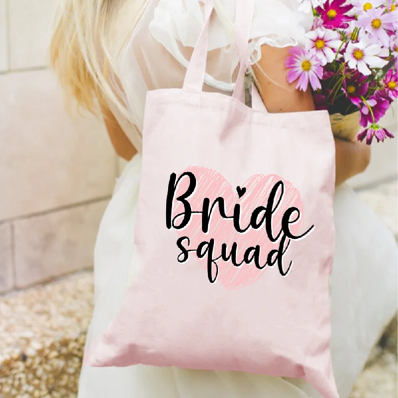 - Dog heart rate monitoring collar Bride Squad Heart Tote Bag