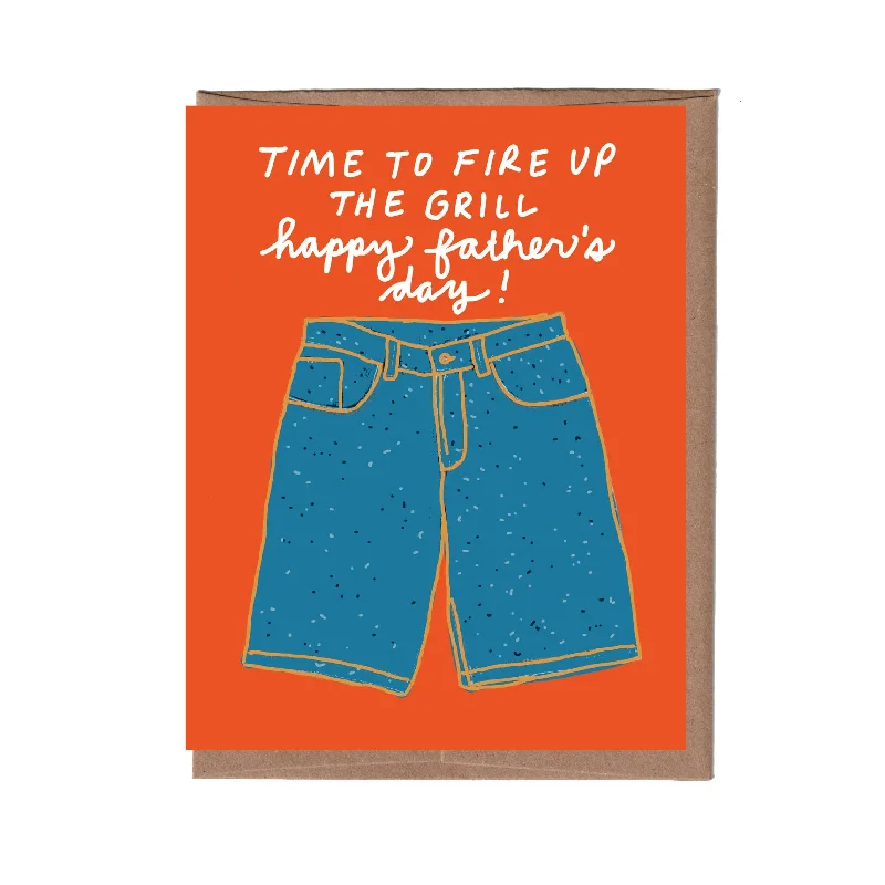 - Rabbit grass rack to prevent waste food box Jorts Father's Day Card