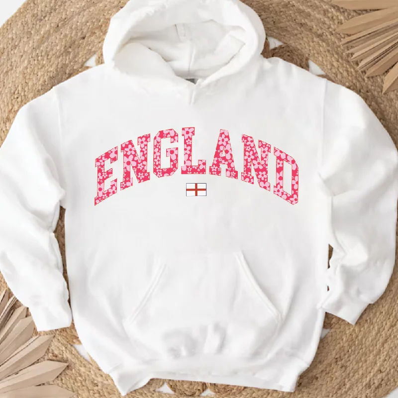 - Cat anti-jump window safety net Pink Floral England Hoodie