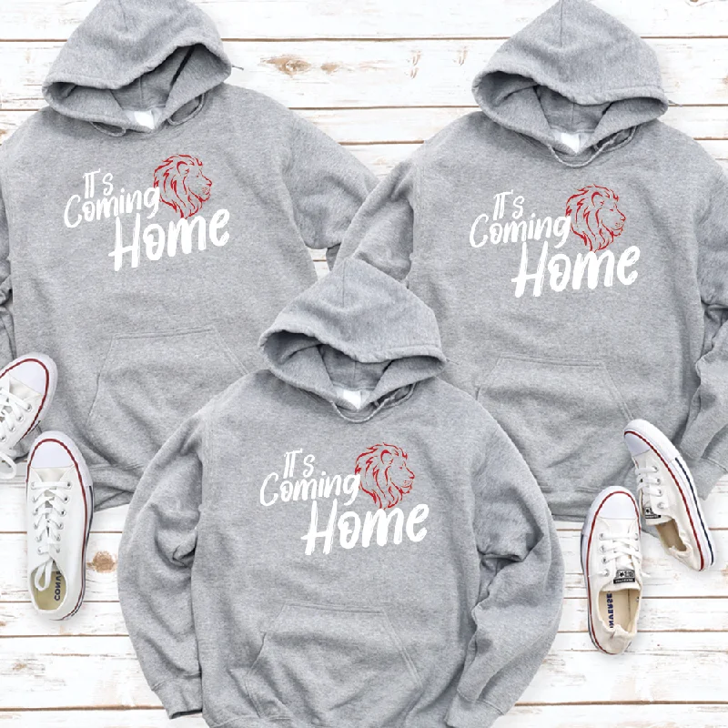  It's Coming Home Lions Family Matching Heather Grey Hoodies