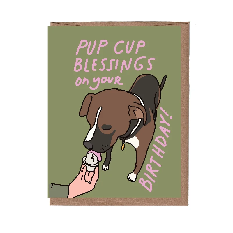- Cat anti-jump window safety net Pup Cup Birthday Card