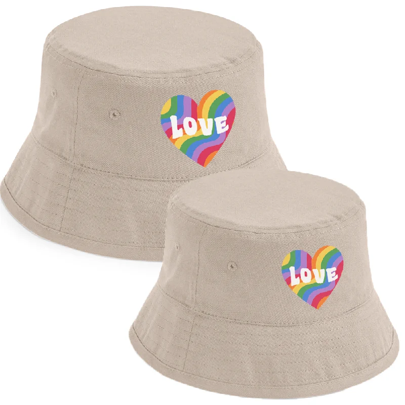  -Anti-scratch sofa protective cover Pride Love Heart Logo Matching Sand Bucket Hats