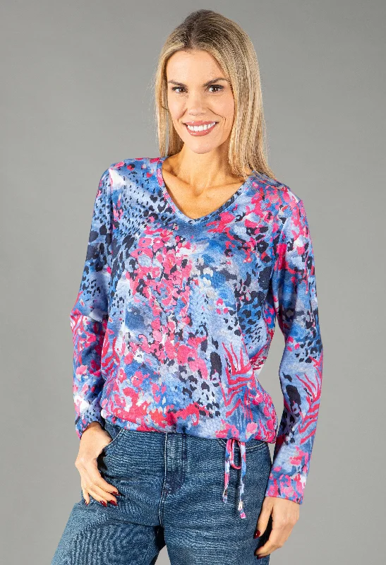 - Air box TSA certified check-in Fine Knit Floral Print Top