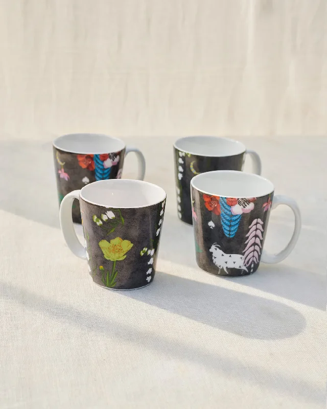 - Pet fence foldable indoor Valley Coffee Mugs (Set of 4)
