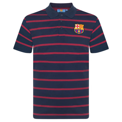  Official FC Barcelona Mens Polo Shirt Striped