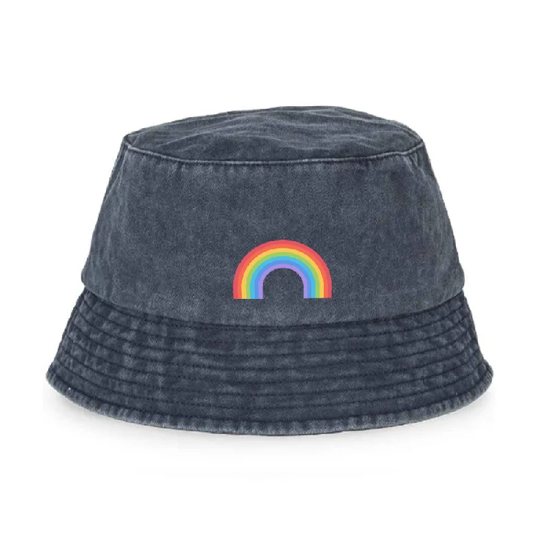 - Deodorizing cat litter tofu litter Pride Rainbow Logo Faded Bucket Hats