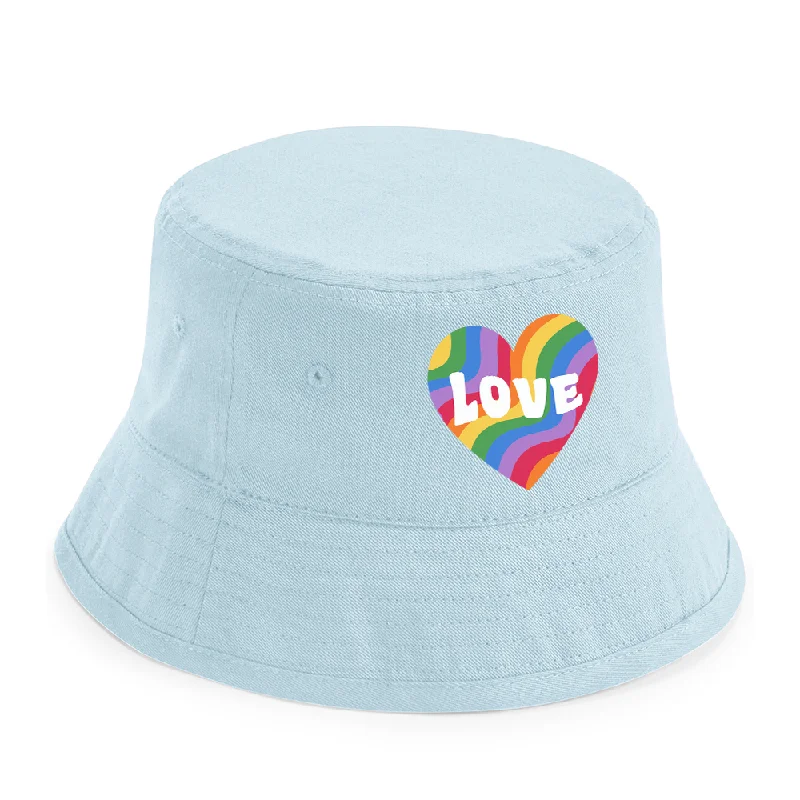 - Air box TSA certified check-in Pride Love Heart Logo kids Bucket Hats