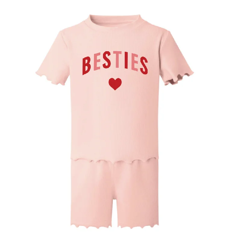 - Pet monitor with camera Besties Love Hearts Rib T-shirt & Short Set