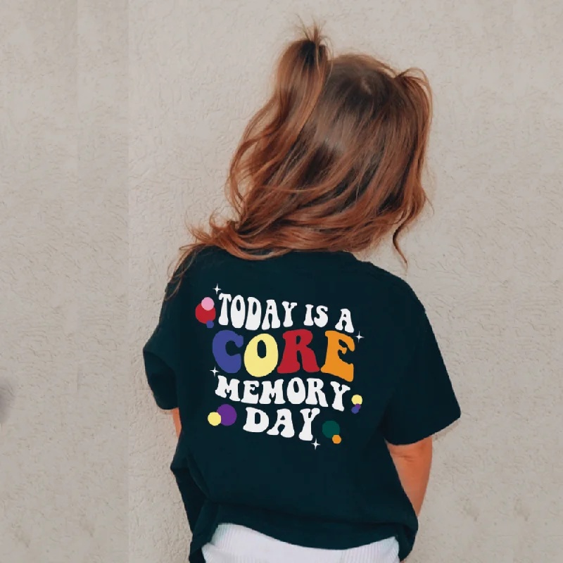 - Car dog seat belt Core Memory Day Kids Back Logo T-shirt