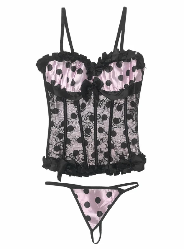 - Pet tear stain cleaning wipes Pink and Black Polka Dot Corset Women's - Size Medium - Pet tear stain cleaning wipes Pink and Black Polka Dot Corset Women's - Size Medium