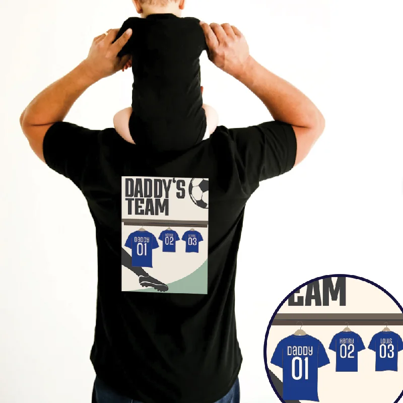 - Parrot climbing and standing wooden frame Blue Daddy's Team Poster Back Graphic T-shirt - Parrot climbing and standing wooden frame Blue Daddy's Team Poster Back Graphic T-shirt