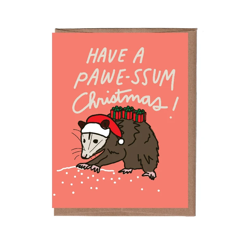 - Teething and chewing toys for puppies Possum Christmas Card