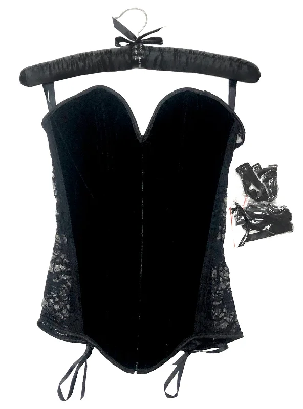 - Postoperative pet anti-licking Elizabethan collar Sexy Black Velvet and Lace Corset Womens - Size Small - Postoperative pet anti-licking Elizabethan collar Sexy Black Velvet and Lace Corset Womens - Size Small