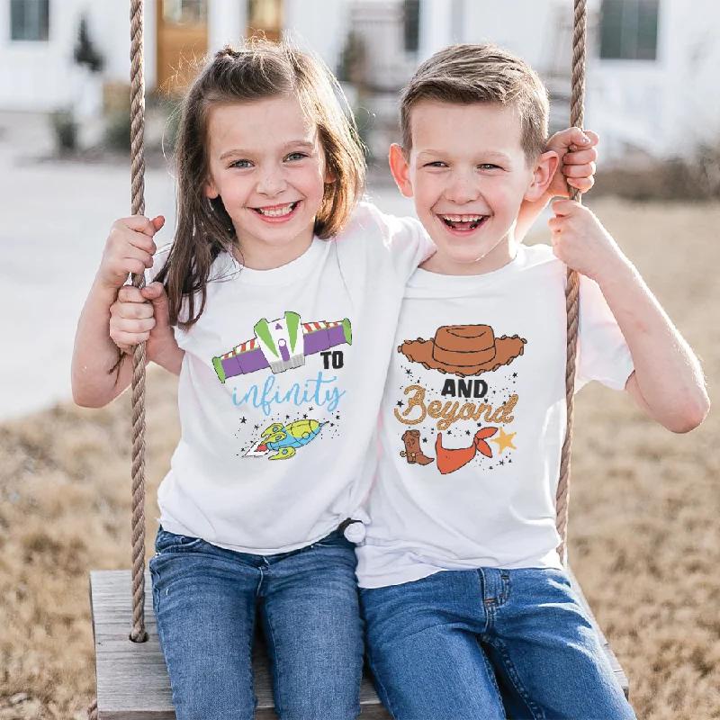 - Automatic induction pet water dispenser To Infinity & Beyond Matching Kids White T-shirts - Automatic induction pet water dispenser To Infinity & Beyond Matching Kids White T-shirts