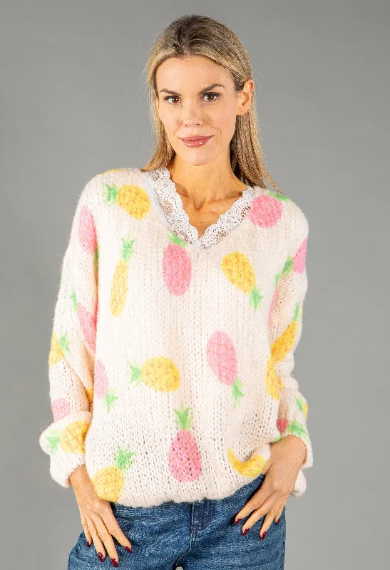 - Car dog seat belt Pineapple Knit Pullover