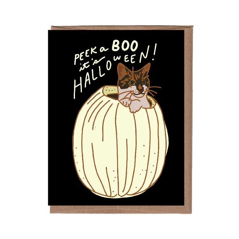 - Air box TSA certified check-in Scratch & Sniff White Pumpkin Cat Halloween Card