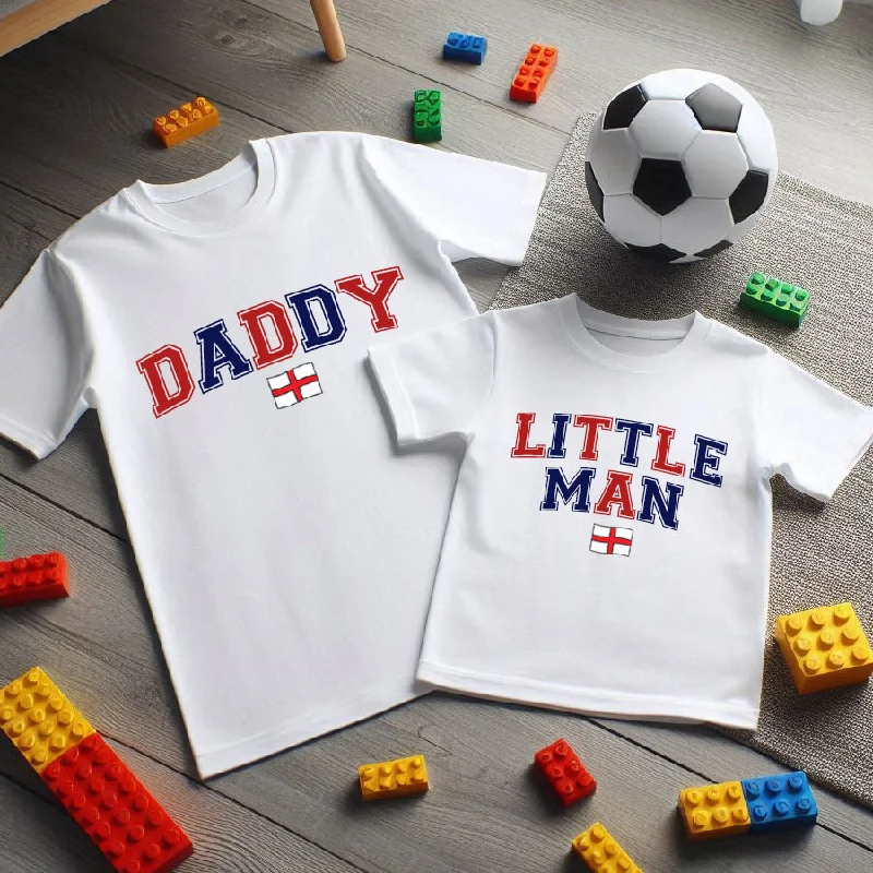 - Pet monitor with camera England Daddy & Little Man Matching White T-Shirts