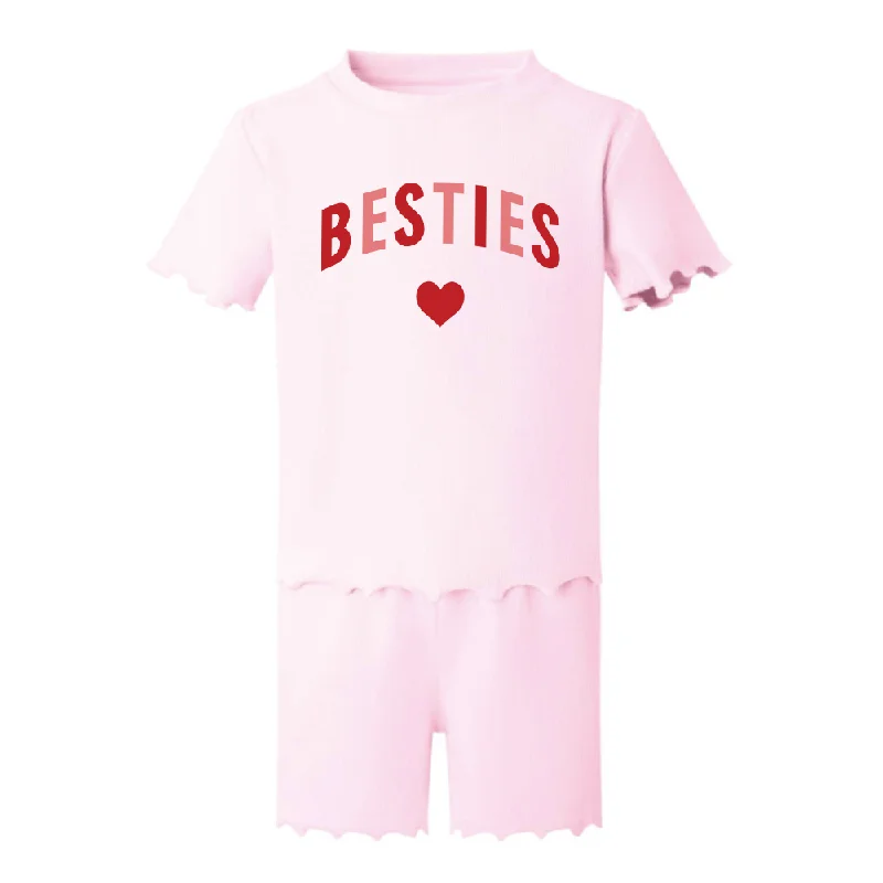 - Pet vitamin complex nutrition tablets Besties Love Hearts Rib T-shirt & Short Set