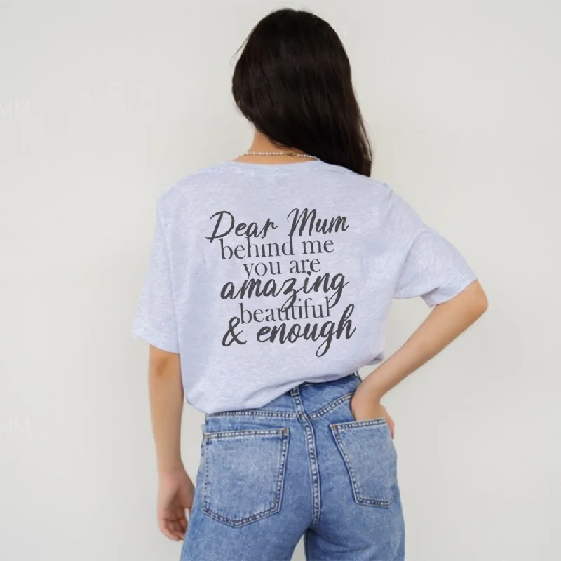 - Remote interactive pet feeder Dear Mum Behind Me Back Logo T-Shirt