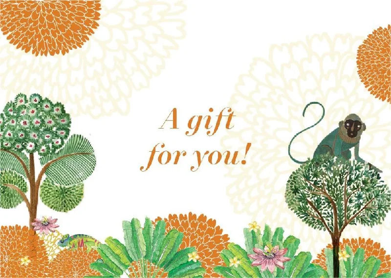 - Parrot climbing and standing wooden frame Festive gift card - Forest