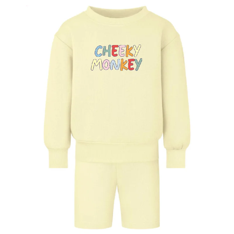 - Winter warm clothes for short-haired dogs Cheeky Monkey Oversized Kids Sweatshirt & Short Set
