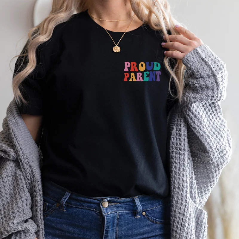 -Splash-proof food bowl AND Anti-choking slow food bowl Proud Parent Pride Pocket Logo Black T-Shirt -Splash-proof food bowl AND Anti-choking slow food bowl Proud Parent Pride Pocket Logo Black T-Shirt