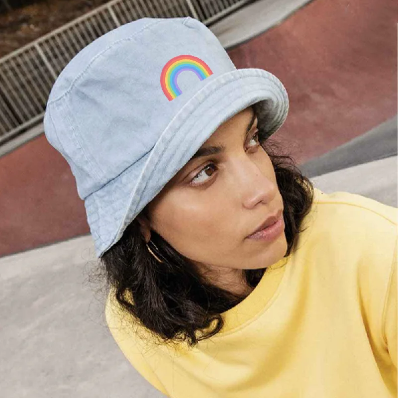 - Automatic temperature adjustment cat bed Pride Rainbow Logo Faded Bucket Hats