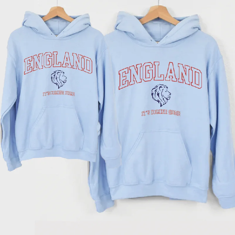 - Smart cat litter box with automatic cleaning England It's Coming Home Whole Family Matching Sky Blue Hoodies