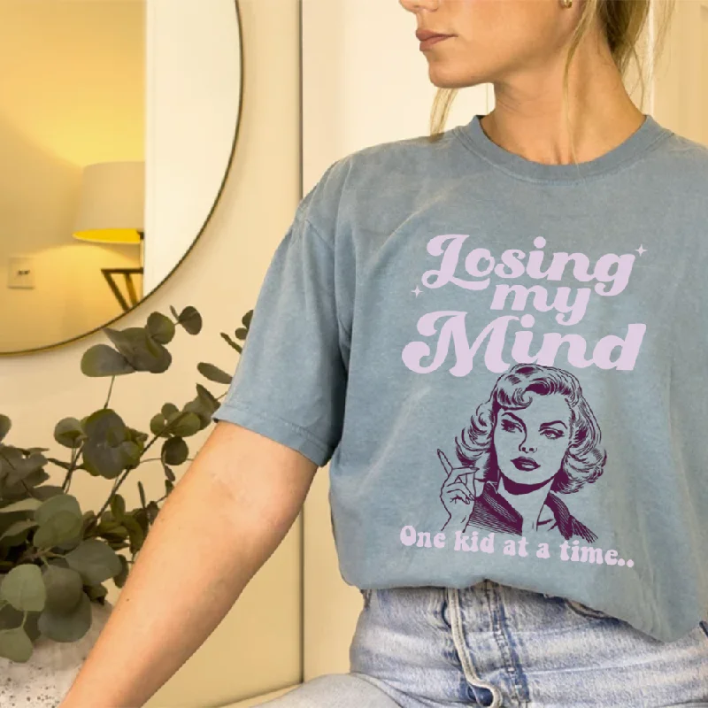 -Anti-scratch sofa protective cover Losing My Mind Retro Oversized Acid Wash Tee