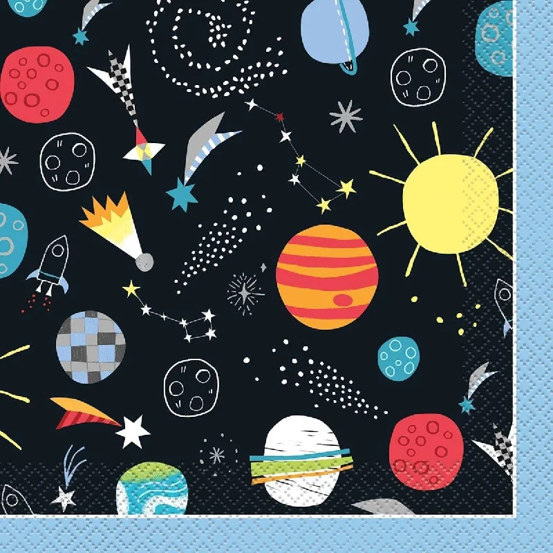  Outer Space lunch napkins, 16 per package