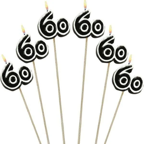 - Car dog seat belt Cake Candles on a Stick - 60 yrs 6/pkg